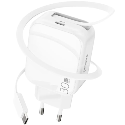 Сетевое зарядное устройство Proove Fixtape GaN Type-C 30W White (WCFP30010202)