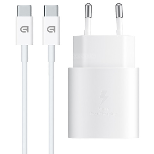 Сетевое зарядное устройство ArmorStandart AR-TA800W USB-C 25W + cable USB-C to USB-C White (ARM63804)