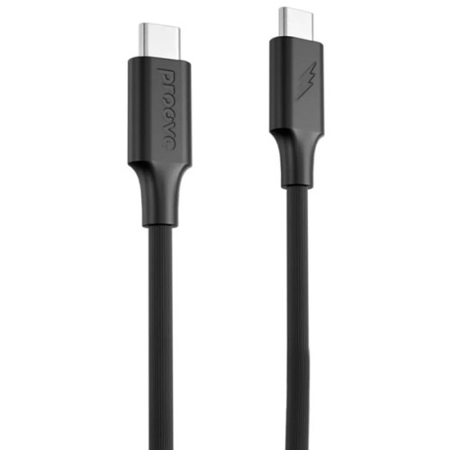 Кабель Proove Striped Silicone Type-C to Type-C 60W 1m Black (CCSS60002201)