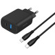 Сетевое зарядное устройство Proove Silicone Power 2 30W (Type-C + USB) + cable Type-C to Type-C 1m Black (WCSP23011001)