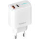 Мережевий зарядний пристрій Gelius Genesis Radiance GP-HC058 25W USB+Type-C QC PD + cable Gelius One Type-C to Type-C White - Фото 2