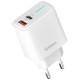 Мережевий зарядний пристрій Gelius Genesis Radiance GP-HC058 25W USB+Type-C QC PD + cable Gelius One Type-C to Type-C White - Фото 3