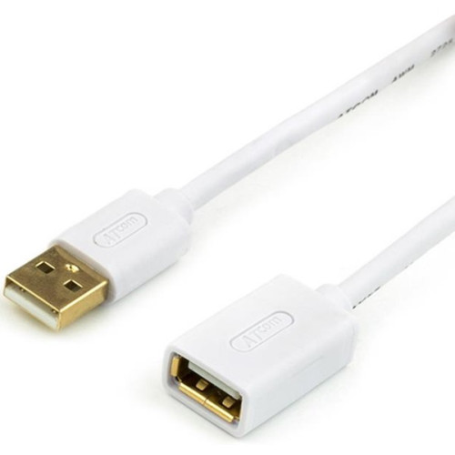 USB подовжувач Atcom USB 2.0 AM/AF 0.8m білий (13424)
