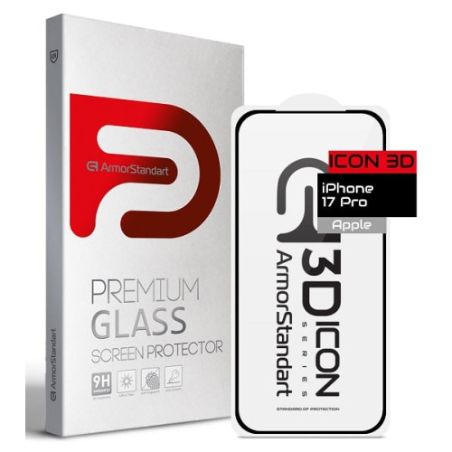 Защитное стекло ArmorStandart Icon 3D для iPhone 17 Pro Black (ARM86411)