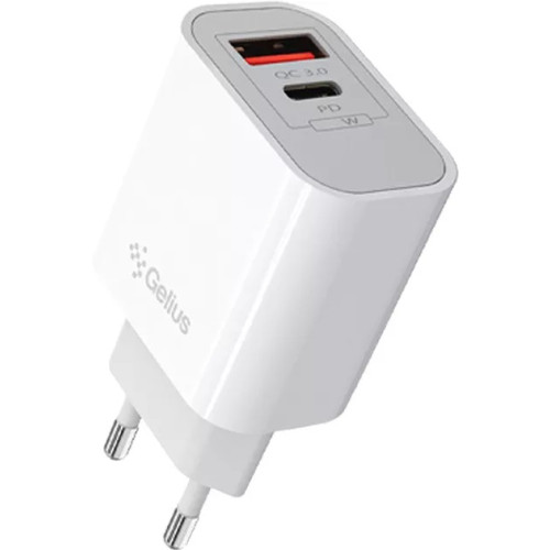 Сетевое зарядное устройство Gelius Genesis Merge GP-HC060 GaN USB+Type-C 35W White