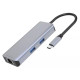 USB HUB Proove Iron Link 6 in 1 (2*USB3.0 + SD/TF + RJ45 + HDMI) Silver (HBI700010004) - Фото 1