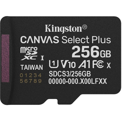 Карта памяти Kingston microSDXC 256GB Canvas Select Plus UHS-I R150MBs (SDCS3/256GBSP)