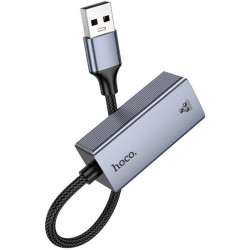 Адаптер Hoco UA37 USB-A to RJ45 Metal Gray