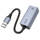 Адаптер Hoco UA37 USB-A to RJ45 Metal Gray - Фото 3