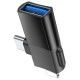 Адаптер Hoco UA17 Lightning/Type-C to USB 2.0 Black - Фото 5