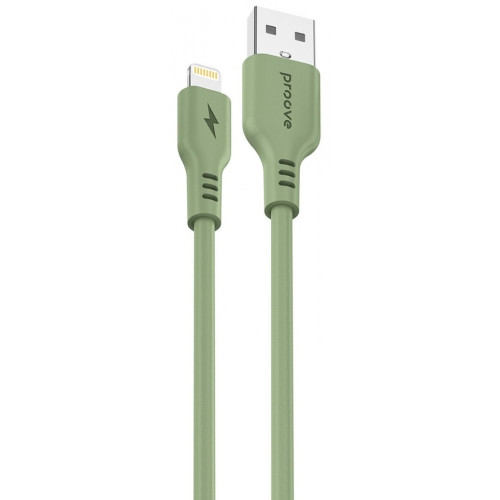 Кабель Proove Flat Out USB to Lightning 2.4A 1m Green (CCRE12001111)