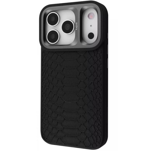 Чохол Kajsa Snake Pattern with Magnetic Ring iPhone 17 Pro Max Black