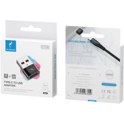 Адаптер SkyDolphin OT08 Mini Type-C tp USB (F/M) Black (SDADPT-00031)