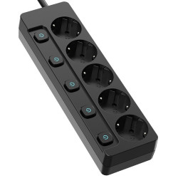 Фільтр живлення СolorWay 5 розеток 2м Black (CW-PSEA52SBK)