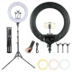 Лампа кольцевая LED RL-18 (46cm) 55W 3m cable 3 holder Black - Фото 1