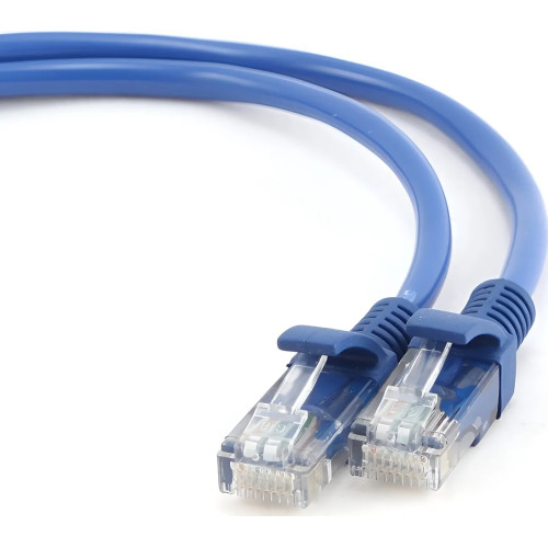 Патч-корд Cablexpert UTP літий 50u штекер із засувкою 0.25 м Блакитний (PP12-0.25M/B)