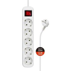Фильтр питания СolorWay 5 розеток 2м White (CW-PSEA52W)