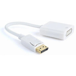 Переходник Cablexpert DisplayPort-DVI, 0.1м, Белый (A-DPM-DVIF-002-W)