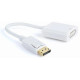 Переходник Cablexpert DisplayPort-DVI, 0.1м, Белый (A-DPM-DVIF-002-W) - Фото 1