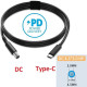 Кабель для ноутбука USB-C до DC 4.5 x 3.0 мм (HP), 65W, 1.5 м (PD) - Фото 2