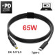 Кабель для ноутбука USB-C до DC 5.5 x 2.5 мм, 65W, 1.5 м (PD) - Фото 2