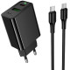 Мережевий зарядний пристрій Hoco CS95A Leader PD30W+QC3.0 (1USB-A/1C) + cable Type-C to Type-C Black - Фото 1