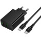 Сетевое зарядное устройство Hoco CS95A Leader PD30W+QC3.0 (1USB-A/1C) + cable Type-C to Type-C Black - Фото 2