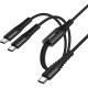 Кабель Hoco X123 2-in-1 Type-C to 2 Type-C 2.4A 1.2m Black - Фото 4