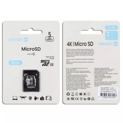 Карта памяти Veron microSDHC 32GB UHS-I + SD-адаптер