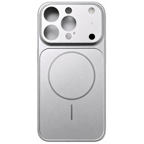 Чехол AG Glass Case With MagSafe для iPhone 15 Pro Max Silver