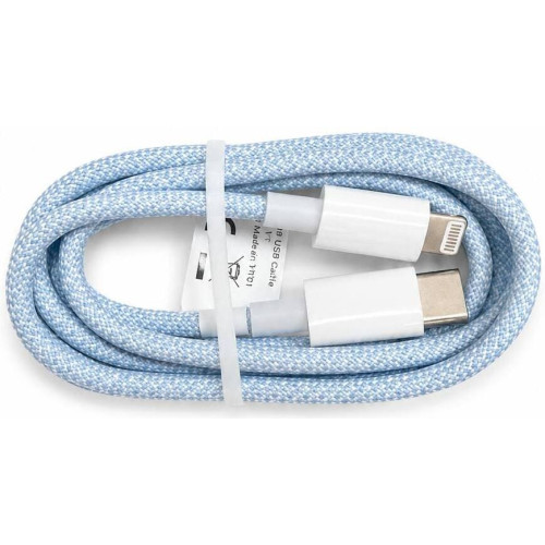 Кабель для зарядки iPhone Lightning Type-C 1 м голубой