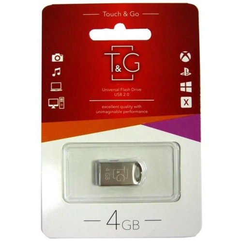 Флеш память T&G Short 105 4GB Metal Silver (TG105-4G)