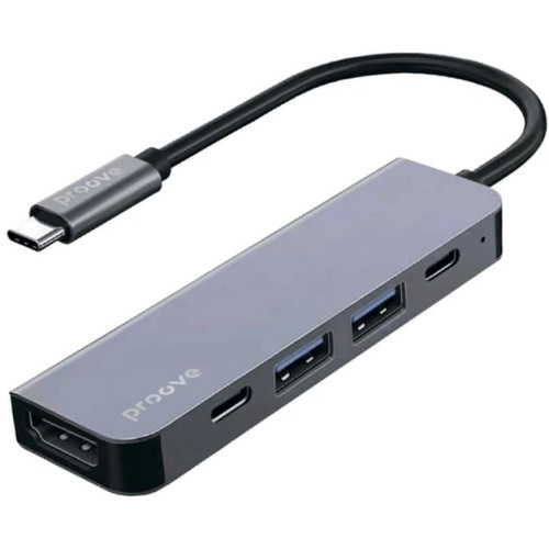 USB HUB Proove Arc Link 5 in 1 (2*Type-C3.0 + 2*USB3.0 + HDMI) Silver (HBAL00010604)