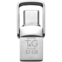 Флеш память T&G 104 32GB Metal Series USB/Type-C Silver (TG104TC-32G)