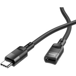 Кабель Hoco U107 Type-C Male to Type-C Female 1.2m Black