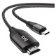 Адаптер Hoco UA16 Type-C to HDTV on-screen cable Metal Gray - Фото 1