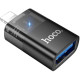 Адаптер Hoco UA36 Lightning male to USB female OTG Black - Фото 1