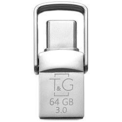 Флеш пам'ять T&G 104 64GB Metal Series USB 3.0/Type-C Silver (TG104TC-64G3)
