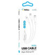 Кабель Gelius Voltix 3-in-1 Type-C to Type-C+MicroUSB+Lightnong 2.4A 1m (GP-UCN015) White - Фото 2