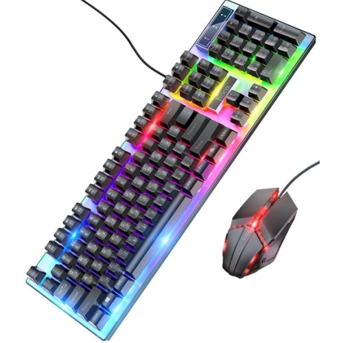Комплект (клавіатура, мишка) Hoco GM18 USB RGB Black