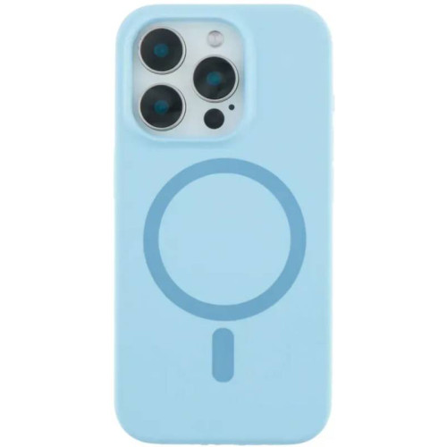 Чохол Silicone Case Thin Circle with MagSafe для iPhone 15 Pro Max Sapphire Blue