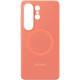 Чехол Silicone Case with MagSafe для Samsung S26 Ultra S948 Orange