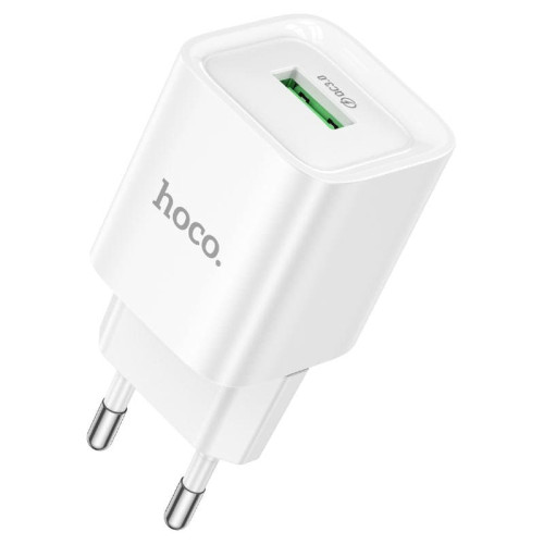 Сетевое зарядное устройство Hoco C145A Charm QC3.0 18W 1USB 3A with MicroUSB cable White