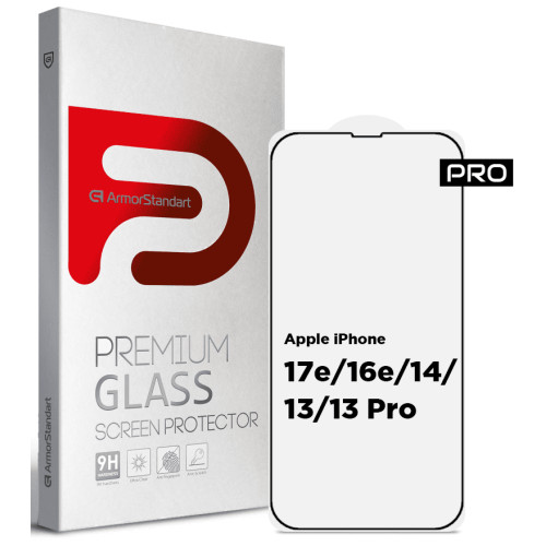 Захисне скло ArmorStandart Pro для Apple iPhone 17e/16e/14/13/13 Pro (ARM59722)