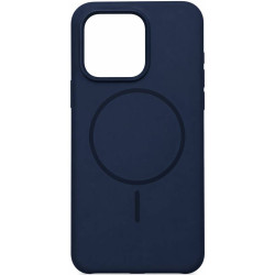 Чехол Silicone Case Thin Circle with MagSafe для iPhone 15 Pro Sapphire Blue