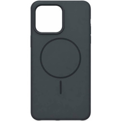 Чохол Silicone Case Thin Circle with MagSafe для iPhone 15 Pro Max Charcoal Grey Black