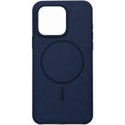 Чехол Silicone Case Thin Circle with MagSafe для iPhone 15 Pro Max Sapphire Blue