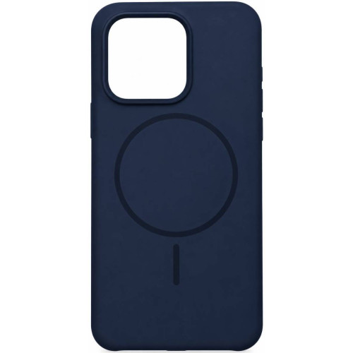 Чохол Silicone Case Thin Circle with MagSafe для iPhone 15 Pro Max Sapphire Blue