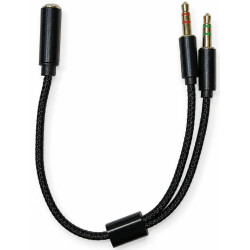 AUX разветвитель 3.5mm (M/F) Black