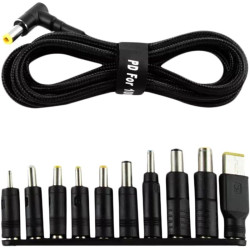 Кабель живлення Type-C to DC 5.5x2.5 + набір перехідників 10-in-1 Black